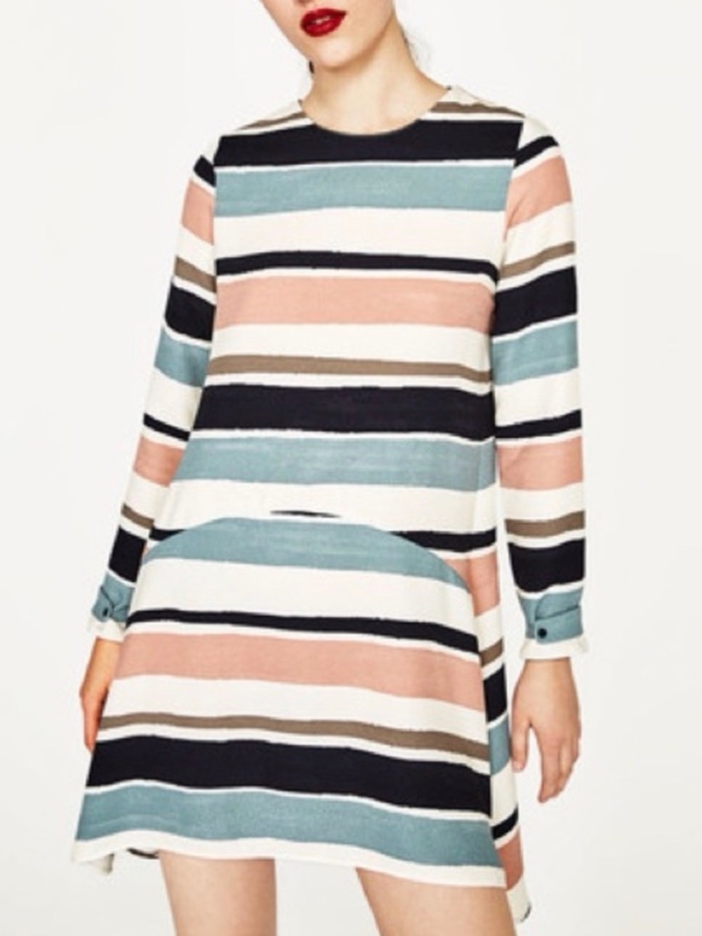 Zara Dresses | Zara Striped Flounce Dress
